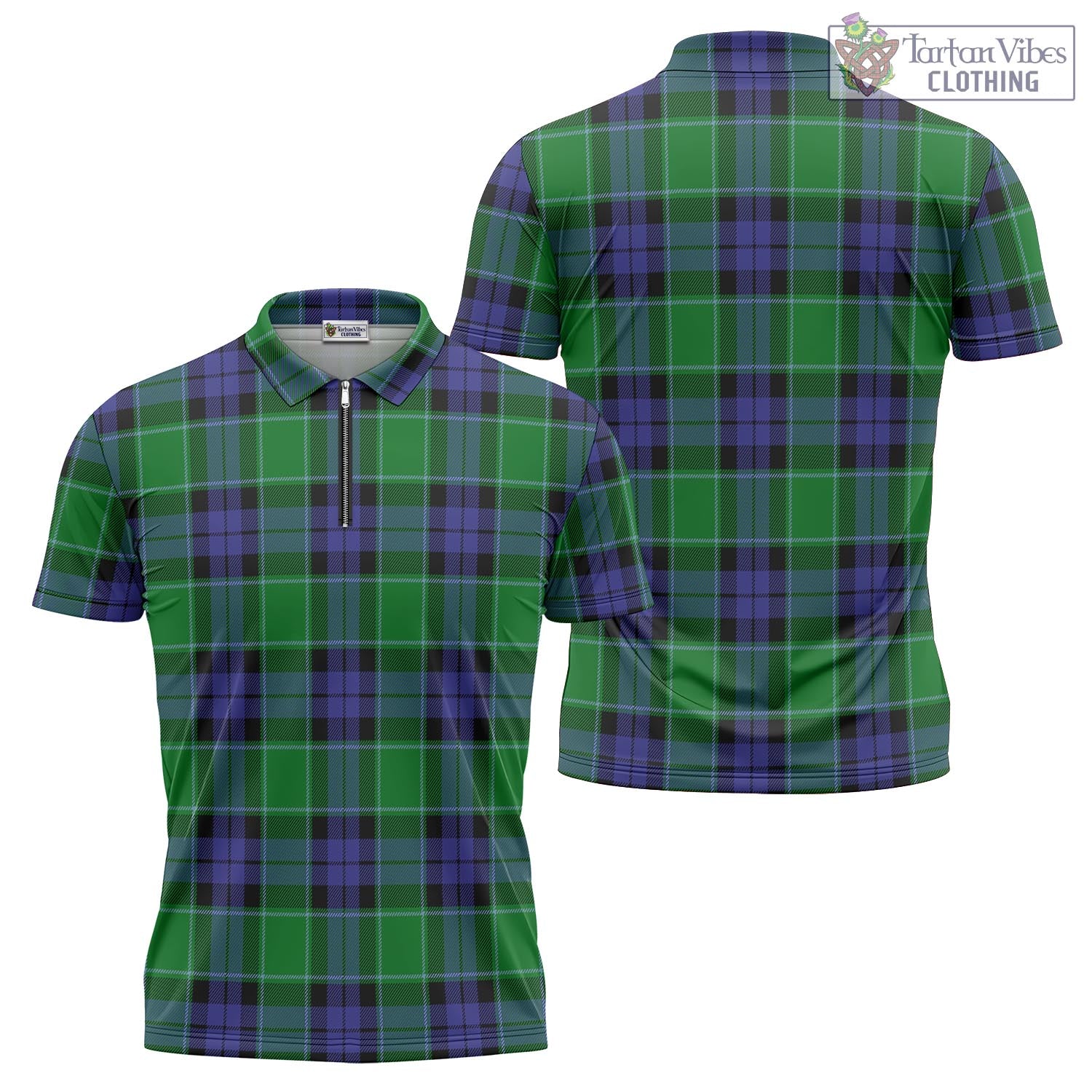 Tartan Vibes Clothing Haldane Tartan Zipper Polo Shirt