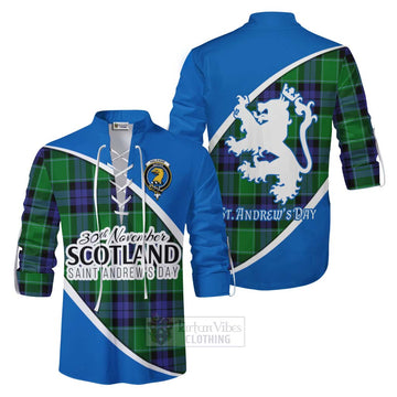 Haldane Family Crest Tartan Ghillie Kilt Shirt Celebrate Saint Andrew's Day in Style