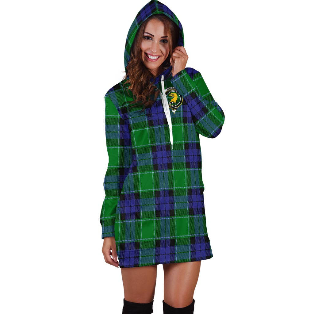 Haldane Tartan Hoodie Dress with Family Crest - Tartan Vibes Clothing