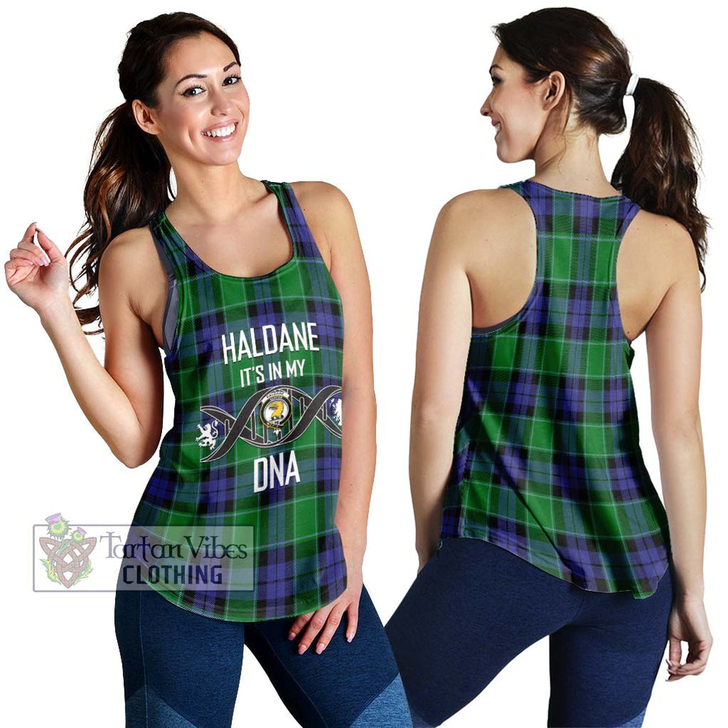 Haldane Tartan Women's Racerback Tanks with Family Crest DNA In Me Style 4XL - Tartanvibesclothing Shop