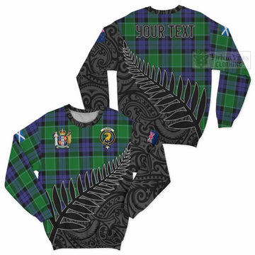 Haldane Crest Tartan Sweatshirt with New Zealand Silver Fern Half Style