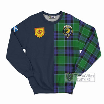 Haldane Tartan Sweatshirt Alba with Scottish Lion Royal Arm Half Style