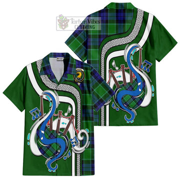 Haldane Tartan Short Sleeve Button Shirt with Epic Bagpipe Style