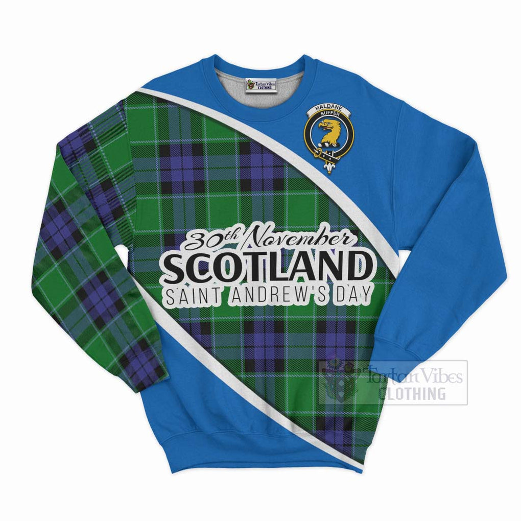 Tartan Vibes Clothing Haldane Family Crest Tartan Sweatshirt Celebrate Saint Andrew's Day in Style