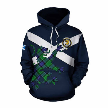 Haldane Tartan Lion Rampant Cotton Hoodie Proudly Display Your Heritage with Alba Gu Brath and Clan Name