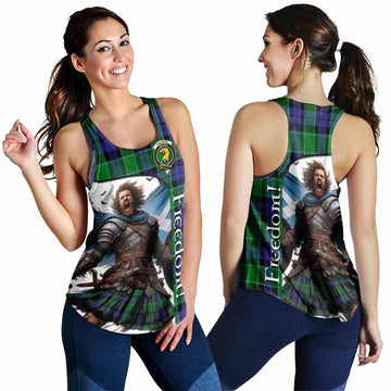 Haldane Crest Tartan Women's Racerback Tanks Inspired by the Freedom of Scottish Warrior