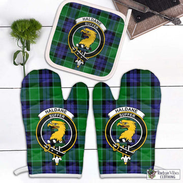 Haldane Tartan Combo Oven Mitt & Pot-Holder with Family Crest