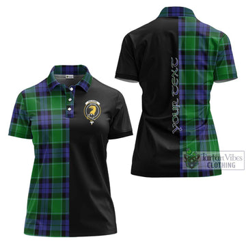 Haldane Tartan Women's Polo Shirt with Family Crest and Half Of Me Style