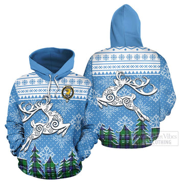 Haldane Clan Christmas Hoodie Celtic Reindeer Style