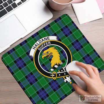 Haldane Tartan Mouse Pad with Family Crest