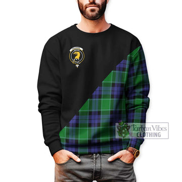 Haldane Tartan Sweatshirt with Family Crest and Military Logo Style