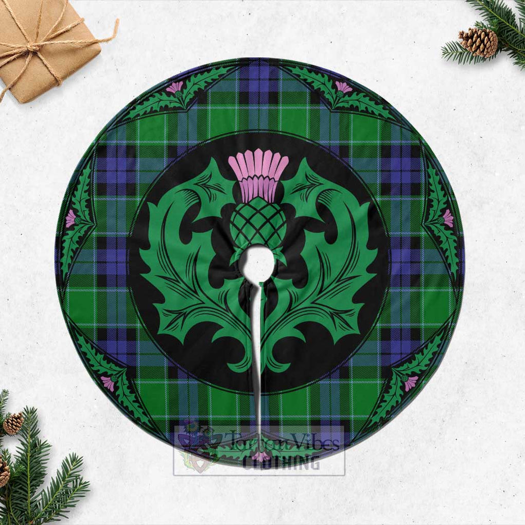 Tartan Vibes Clothing Haldane Tartan Christmas Tree Skirt Scottish Thistle Style