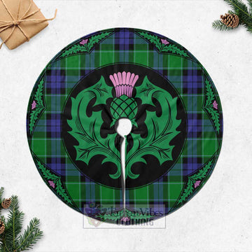 Haldane Tartan Christmas Tree Skirt Scottish Thistle Style