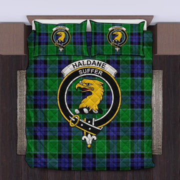 Haldane Tartan Quilt Bed Set with Family Crest