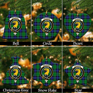 Haldane Tartan Christmas Ornaments with Family Crest