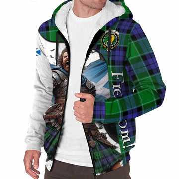 Haldane Crest Tartan Sherpa Hoodie Inspired by the Freedom of Scottish Warrior