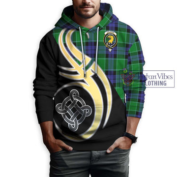 Haldane Tartan Hoodie with Family Crest and Celtic Symbol Style