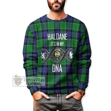 Haldane Tartan Sweatshirt with Family Crest DNA In Me Style