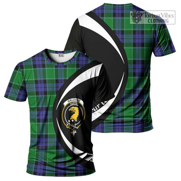 Haldane Tartan T-Shirt with Family Crest Circle Style