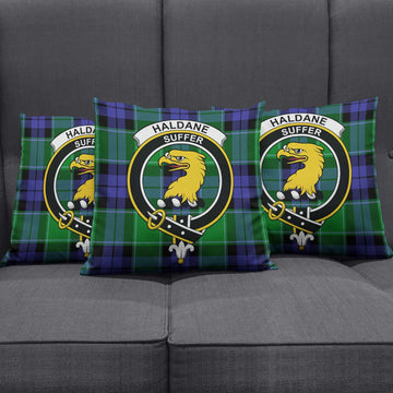 Haldane Tartan Pillow Cover with Family Crest