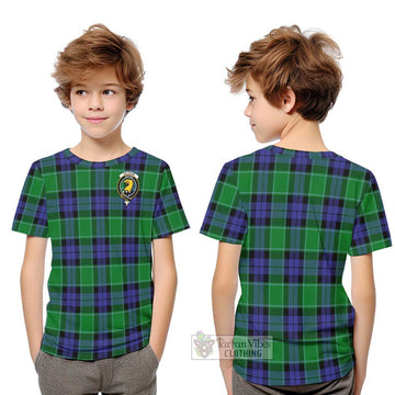 Haldane Tartan Kid T-Shirt with Family Crest