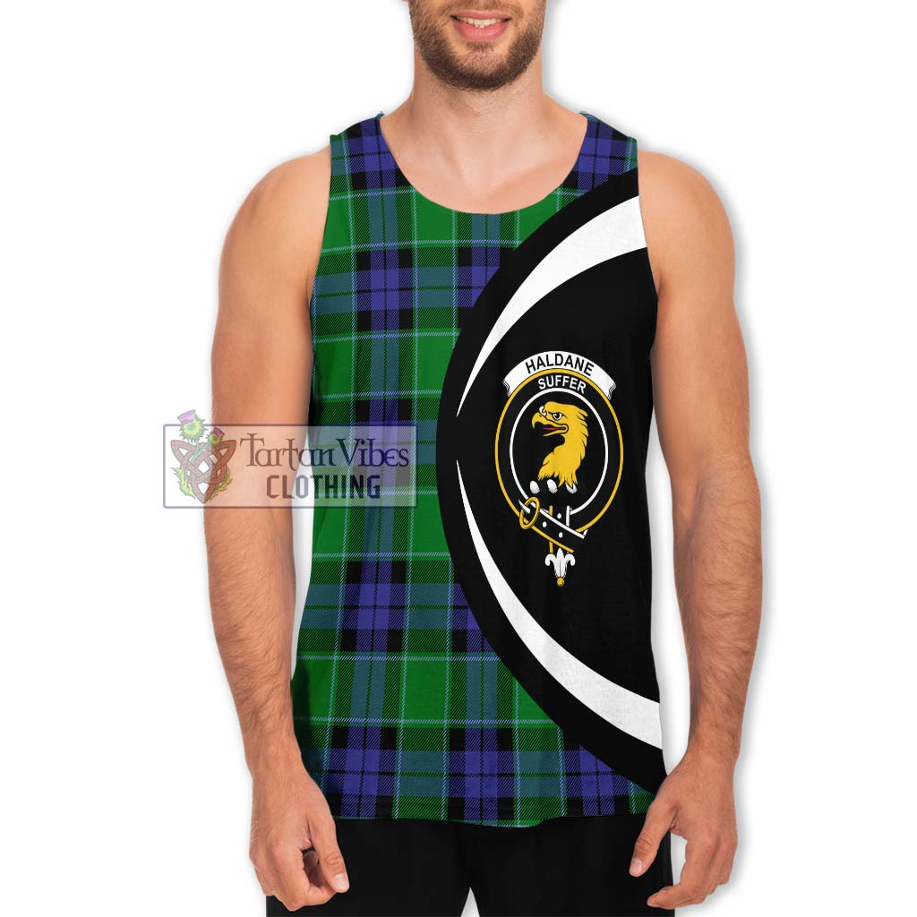 Haldane Tartan Men's Tank Top with Family Crest Circle Style Men - Tartan Vibes Clothing