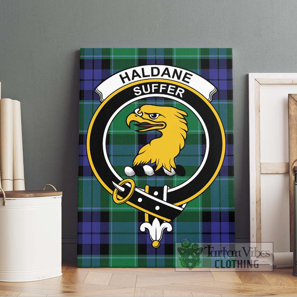 Haldane Tartan Canvas Print Wall Art with Family Crest Without Frame - Tartan Vibes Clothing