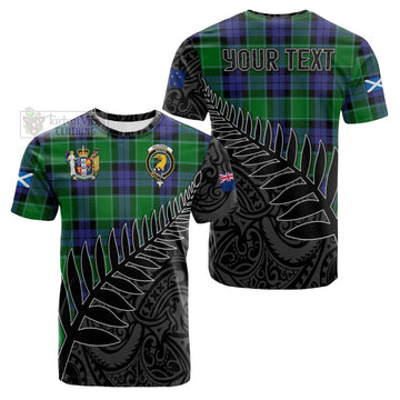 Haldane Crest Tartan Cotton T-shirt with New Zealand Silver Fern Half Style