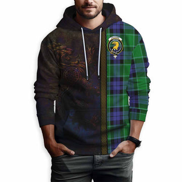 Haldane Tartan Family Crest Hoodie Alba Gu Brath Be Brave Lion Ancient Style Pullover Hoodie - Tartan Vibes Clothing