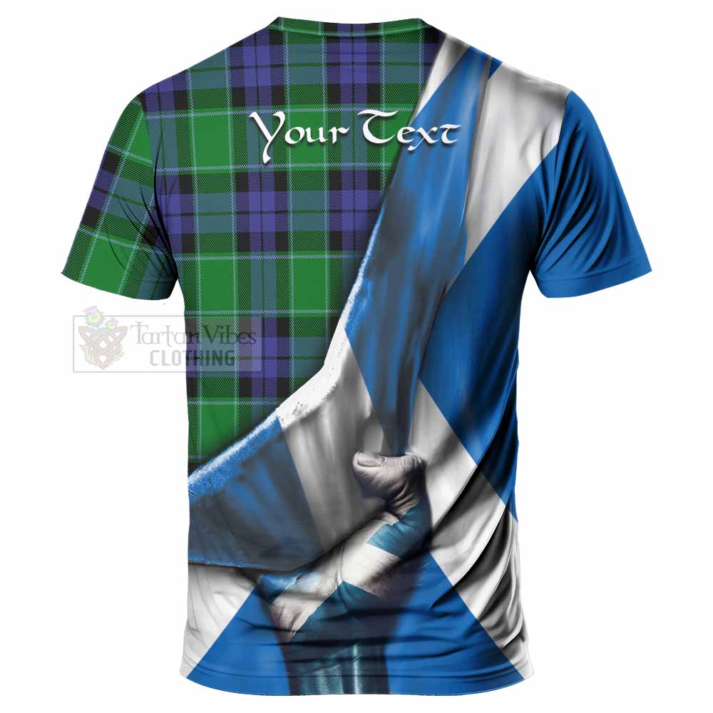 Tartan Vibes Clothing Haldane Tartan T-Shirt with Family Crest Scotland Patriotic Style