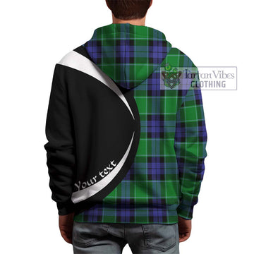 Haldane Tartan Hoodie with Family Crest Circle Style