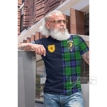 Haldane Tartan Cotton T-shirt Alba with Scottish Lion Royal Arm Half Style