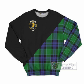 Haldane Tartan Sweatshirt with Family Crest and Military Logo Style