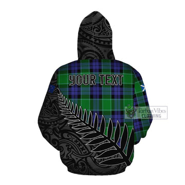 Haldane Crest Tartan Cotton Hoodie with New Zealand Silver Fern Half Style