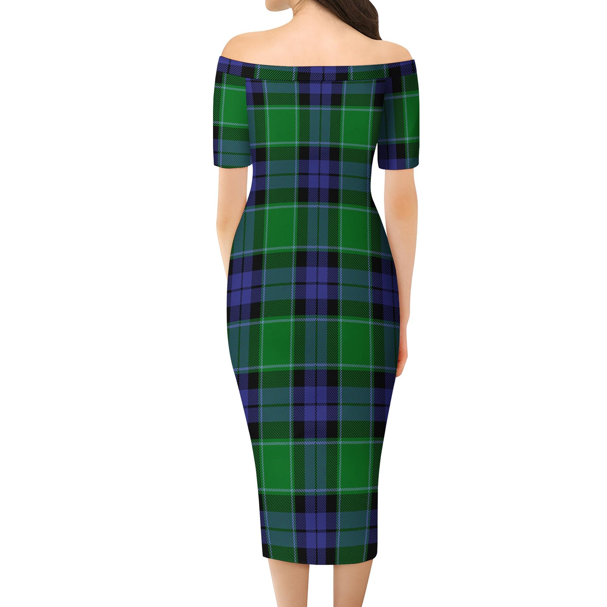 Haldane Tartan Off Shoulder Lady Dress - Tartanvibesclothing