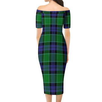 Haldane Tartan Off Shoulder Lady Dress