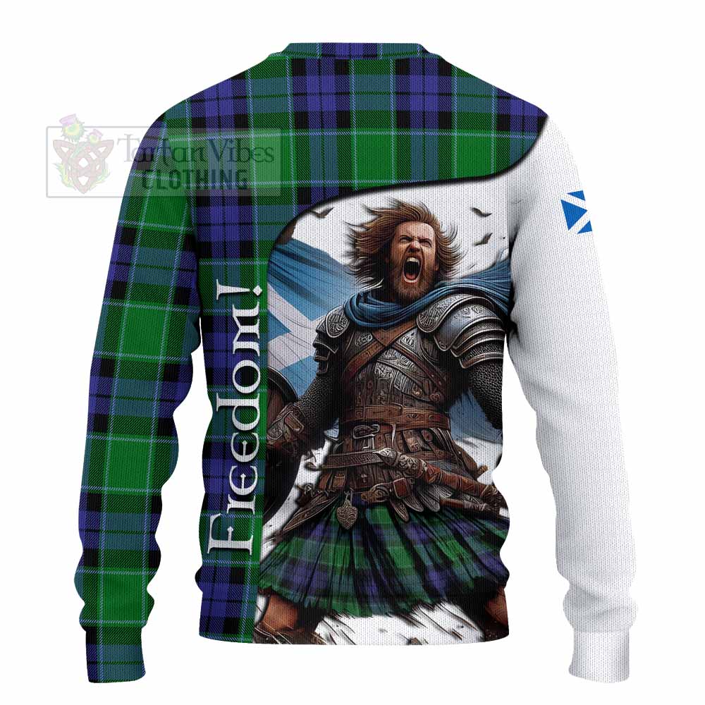 Tartan Vibes Clothing Haldane Crest Tartan Knitted Sweater Inspired by the Freedom of Scottish Warrior