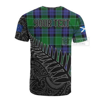 Haldane Crest Tartan Cotton T-shirt with New Zealand Silver Fern Half Style