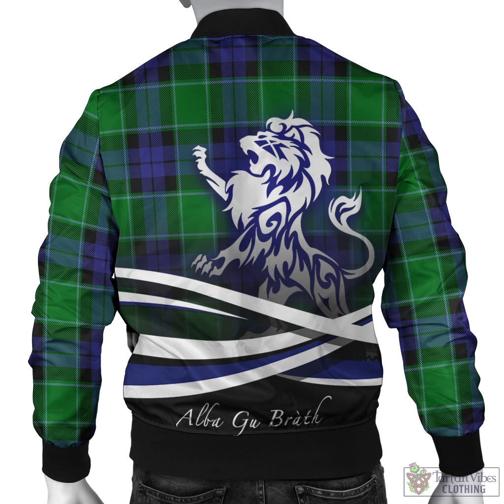 Tartan Vibes Clothing Haldane Tartan Bomber Jacket with Alba Gu Brath Regal Lion Emblem