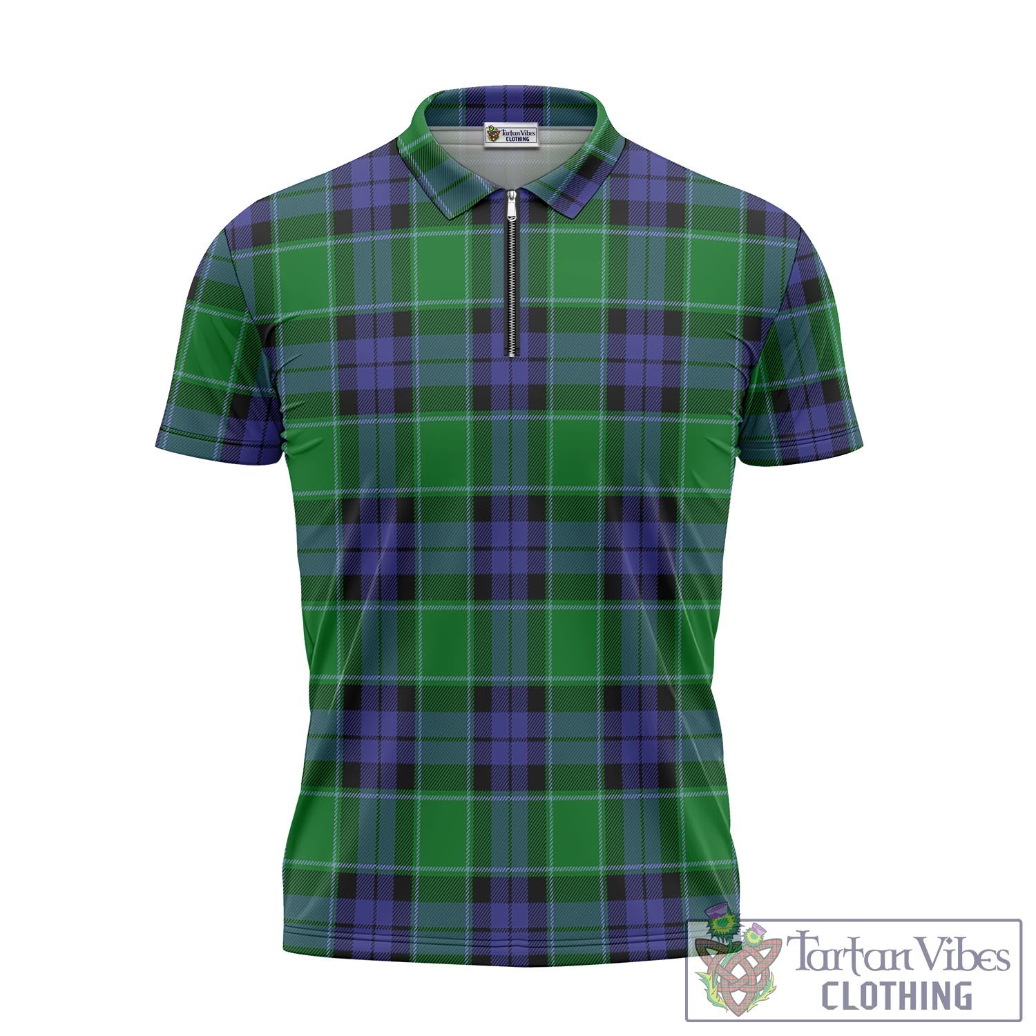 Tartan Vibes Clothing Haldane Tartan Zipper Polo Shirt