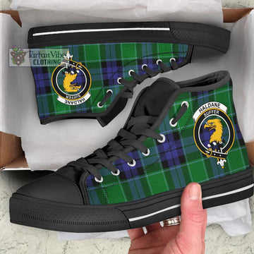 Haldane Tartan High Top Shoes with Family Crest