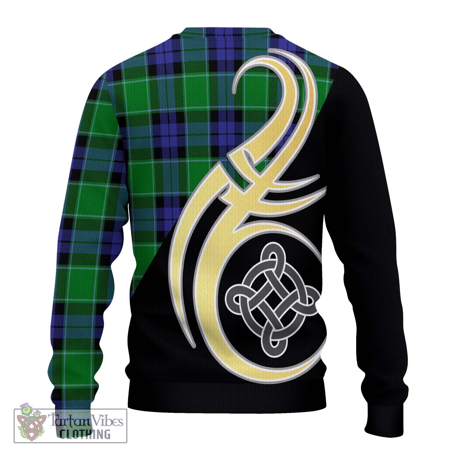 Haldane Tartan Knitted Sweater with Family Crest and Celtic Symbol Style - Tartan Vibes Clothing