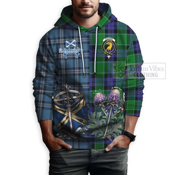 Haldane Tartan Hoodie Happy St. Andrew's Day Half Tartan Style