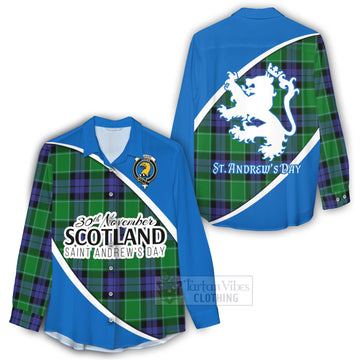 Haldane Family Crest Tartan Women's Casual Shirt Celebrate Saint Andrew's Day in Style