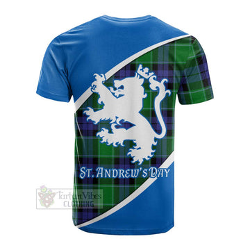 Haldane Family Crest Tartan Cotton T-shirt Celebrate Saint Andrew's Day in Style