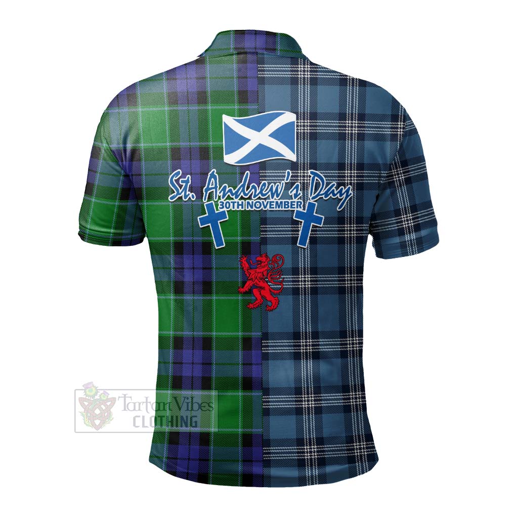 Tartan Vibes Clothing Haldane Tartan Polo Shirt Happy St. Andrew's Day Half Tartan Style