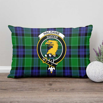 Haldane Tartan Pillow Cover with Family Crest