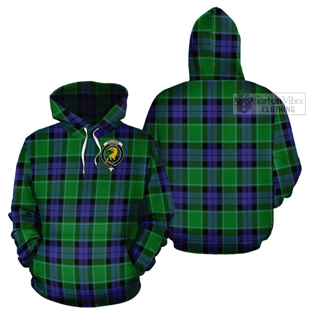 Haldane Tartan Cotton Hoodie with Family Crest Pullover Hoodie - Tartan Vibes Clothing