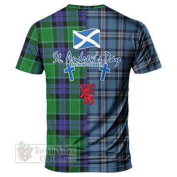 Haldane Tartan T-Shirt Happy St. Andrew's Day Half Tartan Style