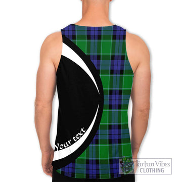 Haldane Tartan Men's Tank Top with Family Crest Circle Style